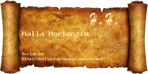 Halla Hortenzia névjegykártya